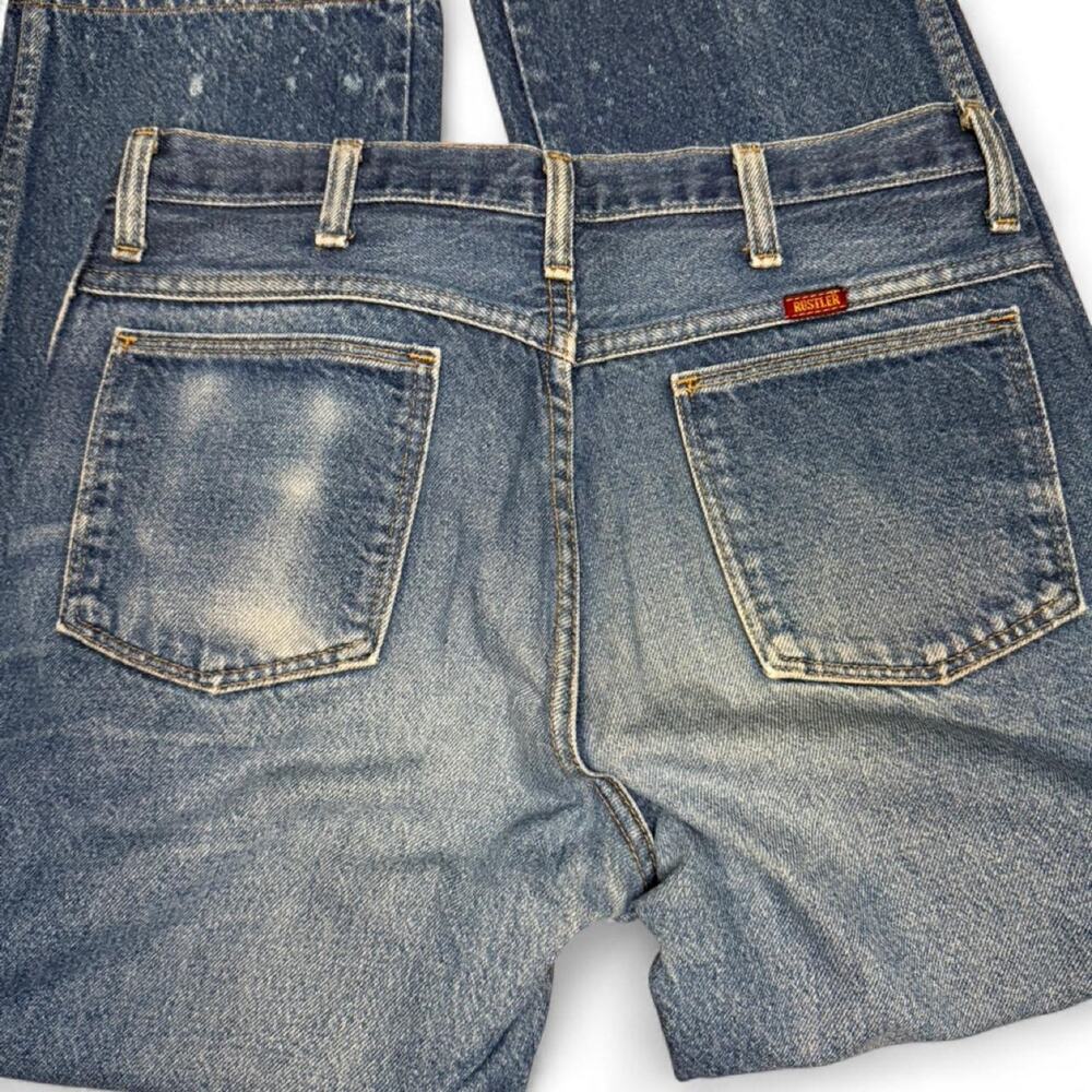 Rustler distressed blue denim jeans